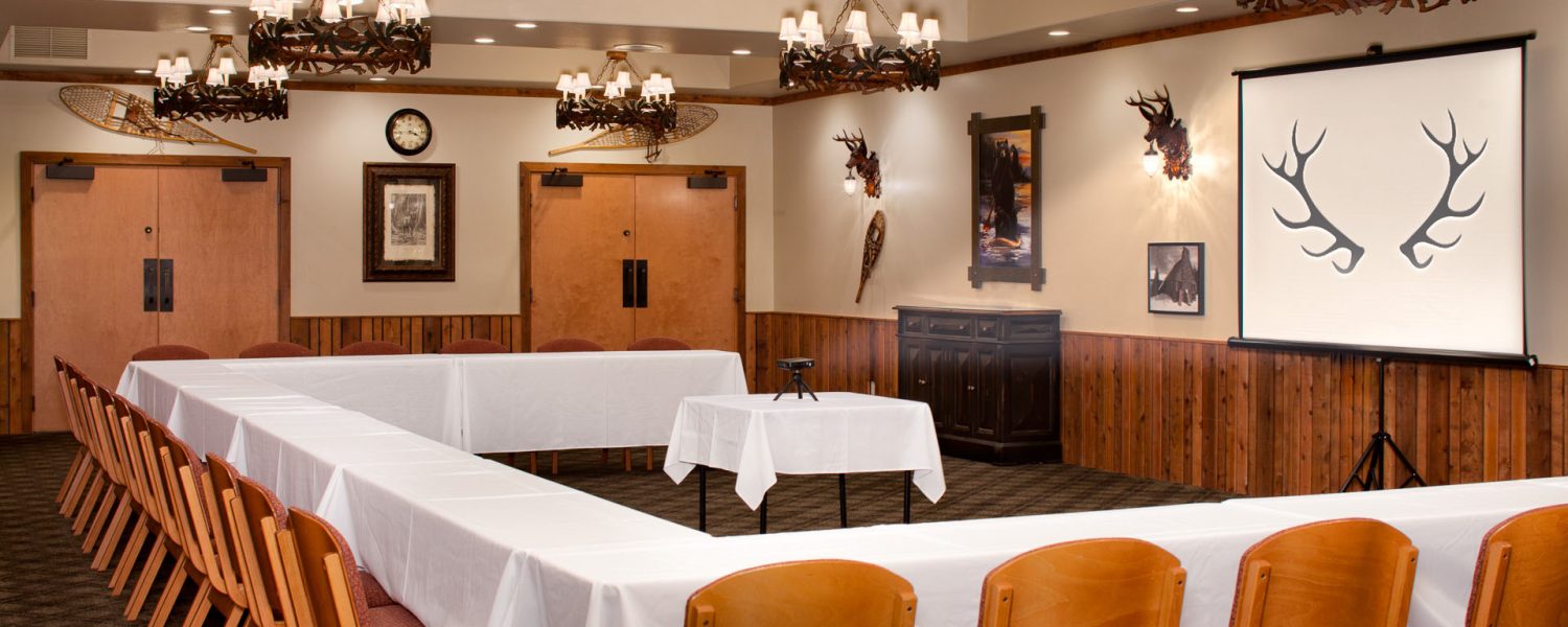 Conference room with rows of chairs