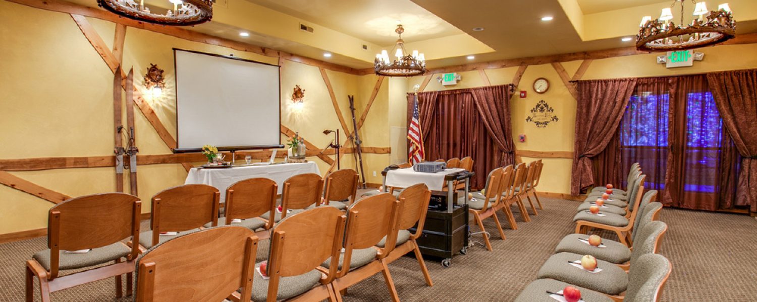 Conference room with rows of chairs